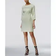NWT Womens Size 2 RACHEL Rachel Roy Green Metallic Fabric Shift Mini Dress