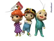 Cocomelon JJ Yoyo TomTom Decoupage Christmas Ornaments NEW 2022 Set of 3