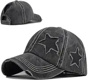 [XibeiTrade] Fashion Star Cotton Ponytail Baseball Cap Women Sports Outdoor Daily Casual Sun Hat
