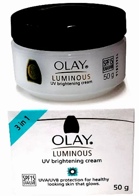 OLAY LUMINOUS 3 in1 UV Brightening cream SPF 15 UVA/UVB looking skin glows 50g