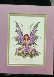 Amy Brown-Double. Matted "Violet Faery I' - Mini Print (5x7) OUT OF PRINT