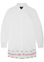 Simone Rocha Embroidered Cotton Shirt Dress - White And Red - 10 (UK10 / S) 10 (UK10 / S)