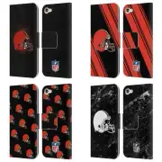 NFL CLEVELAND BROWNS ARTWORK LEATHER BOOK WALLET CASE FOR APPLE iPOD TOUCH MP3