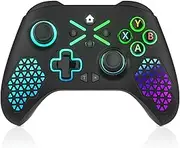Dinosoo RGB Wireless for Xbox Controller Series X|S, Xbox One & PC Windows 10/11, Hall Effect Joysticks, Built-in Battery Dual Vibration Turbo Macro Function, 2.4GHz Adapter