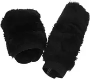 SOLUSTRE 1 Set Car Plush Set Stick Wheel Car Shift Knob Seat Auto Front Protector Accessories Steering Car Parts Filler Strap Cars Gear Shifter Knob Cover Hand Brake Cover Black