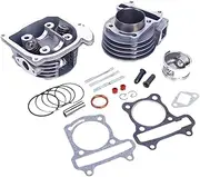 Cylinder Piston Kit GY6 60cc 44mm Scooter Engine Rebuild Kit Big Bore Cylinder Kit Cylinder Head Assy Fit For 4-stroke Moped Scooter Motorbike Engine Rebuild Kits