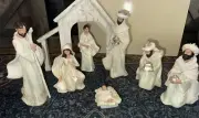 Rare Vintage Carlton Cards Nativity Set Scene Stable 8pc 8” New