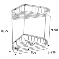在飛比找蝦皮購物優惠-S-216雙層置物架 304不銹鋼 拉絲面 浴室三角置物架 