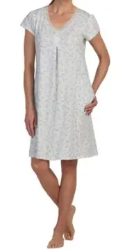 Miss Elaine Women's Floral Lace-Trim Nightgown - Sprig Mint, XL, $66