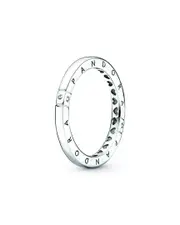 Pandora Signature Silver CZ Logo Ring 52 NoColor