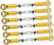 ERINGOGO 6pcs 71mm Metal Rc Car Rod Linkage Turnbuckle Rods Precision Machined Easy Install for 1/10 Rc Truck Buggy Upgrade Parts Yellow