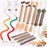 Cat Toys Cat Chew Toys Silvervine Sticks Catnip Rope Toys for Cats Teeth Clea