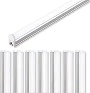 Barrina LED T5 Integrated Single Fixture, 4FT, 2200lm, 6500K (Super Bright White), 20W, Utility Shop Light, Ceiling and Under Cabinet Light, ETL Listed, Corded Electric with ON/Off Switch, 8 Pack