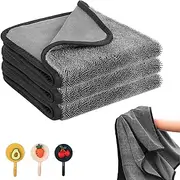 Wisdomer Shiny Bath Drying Towel, Shiny Wipes Bath Drying Towel, Super Absorbent Microfiber Bath Towels, Black Bath Towels for Bathroom,Car Home Office Cleaning (3)