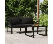 3 Piece Garden Lounge Set with Cushions Aluminium Anthracite