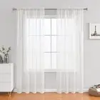 1 Sheet Window Tulle Washable Durable Elegant Room Window Sheer Tulle Curtain