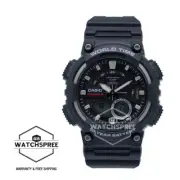 Casio Standard Analog Digital Sport Black Resin Band Watch AE-Q110W-1A