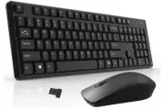 Wireless Keyboard and Mouse Combo 2.4G Full-Sized Ergonomic Keyboard Mouse