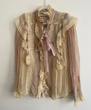 ZIMMERMANN Shirt Blouse Size3 AU/UK 14 (US 10) Candescent Stripe Quiet luxury
