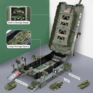 【CuteStone】軍用小汽車與聲光坦克車雙重模式套裝組合玩具