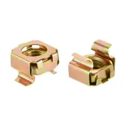 M10 Cage Nuts for Server Rack Cabinet, Carbon Steel Yellow Zinc Plated, 50 Pcs