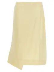 [Jil Sander] Jil Sander-Satin Skirt With Side Slit Gonne Giallo-Donna 38DE Yelow