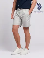 U.S. Polo Assn. Grey Mens Linen Blend Deck Shorts (B36277) | $138