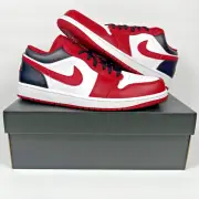 NEW Nike Air Jordan 1 Low Bred Toe Bulls Red White Black - Men's Size 11.5