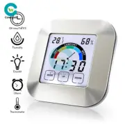 Colorful LCD Digital Thermometer Hygrometer Clock Home Touch Weather Station