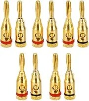 10x Gold plated Musical Speaker Cable Wire Screw Banana Plug Connector 4MM