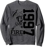 [X.Style] Fire Fighter 1997 26 Years Fire Brigade 26th Birthday Sweatshirt ds1152 Sweatshirt (S) Dark Heather Grey