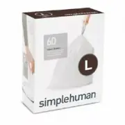 simplehuman BIN LINERS 18L 60-Pieces Code-L Thick Double Seams, Drawstring