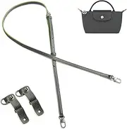 [Gastinsave] Purse Straps Replacement, Leather Handbag Crossbody Shoulder Strap Adjustable for Longchamp Bag Women(Grey Sliver)