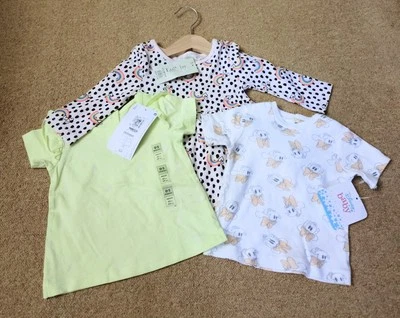 Baby Girls Top & Dress Bundle Age 0-3 Months - M&S, Peacocks, Disney BNWT