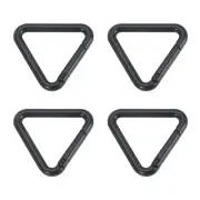 4Pcs Triangle Key Ring Spring 1.26" Metal Spring Rings Buckle Clips Black