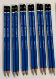 Graphite Pencil Bundle Staedtler Mars Lumograph, 4B, 7B, 8B, F, 6H. New 12 count