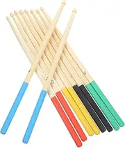 ERINGOGO 5 Pairs Maple Drumsticks with Slip Grip Percussion Mallets for Beginners and Professionals for Xylophone and Drumming Sessions