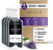 Infuse Lavender Mint Body Wash | Spa Collection | Hotel Amenities in Pump Bottle | 10.14 oz. / 300 ml (4 Bottles)