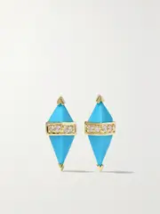 [Sorellina] Sorellina - Pietra 18-karat Gold, Turquoise And Diamond Earrings - One size One size Gold
