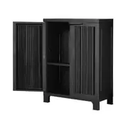 Livsip Outdoor Storage Cabinet Box Garden Cupboard Adjustable Lockable Black