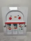White Snowman 4 Compartment Tray Plate New BPA Free Dishwasher Safe 8.5x10.5 in