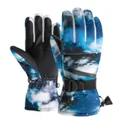 Winter Snowboard Ski Gloves PU Leather Non-slip Touch Screen Waterproof Motorcycle Cycling Fleece Warm Snow Gloves Unisex
