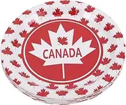 TIDTALEO Canada Day Independence Day Party Plates 24pcs Maple Leaf Paper Serving Trays Red White Snack Plates