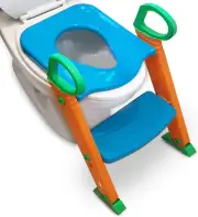 Potty Training Seat Toilet with Ladder - Potty Step Stool for Kids Toddlers W/Ha