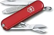 Swiss Army Pocket Knife Classic SD with 7 Functions, Red, Gift Box Packaging