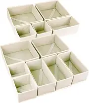 12 Pack Drawer Organizer for Clothes, Dresser Drawer Organizer Bins, Foldable Closet Organizers and Storage Dividers for Clothing, Underwears, Bra,Towels,Ties, Socks