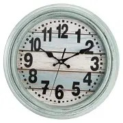 12'' Rustic Wall Clock, Silent Non Ticking Clock Quartz Wall Clock Green