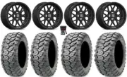 Valor V03 14" Wheels Black 27" Ceros Tires Yamaha Grizzly Rhino