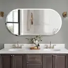 3 Sizes Frameless Oval Wall Vanity Dresser Mirror Beveled Edge Bathroom Entryway
