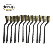 WIRE BRUSH SETS SMALL MINI STEELS BRASS NYLON DIY METAL RUST REMOVER UK
